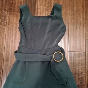 Dark Green Jumpsuit with Gold Belt